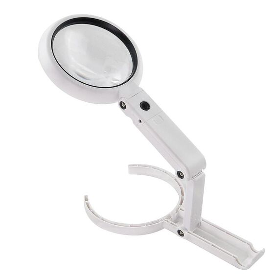 Lente d'ingrandimento portatile pieghevole da 90 mm 10X con 8 luci LED
