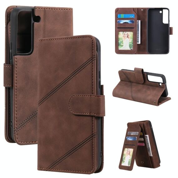 Per Samsung Galaxy S22 5G Scept Card Slot Pelle Telefono (Brown)