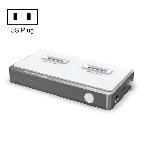 USB 3.2 Gen2 Dual M.2 Solid Drive Box NVME Docking Station, Plug USA