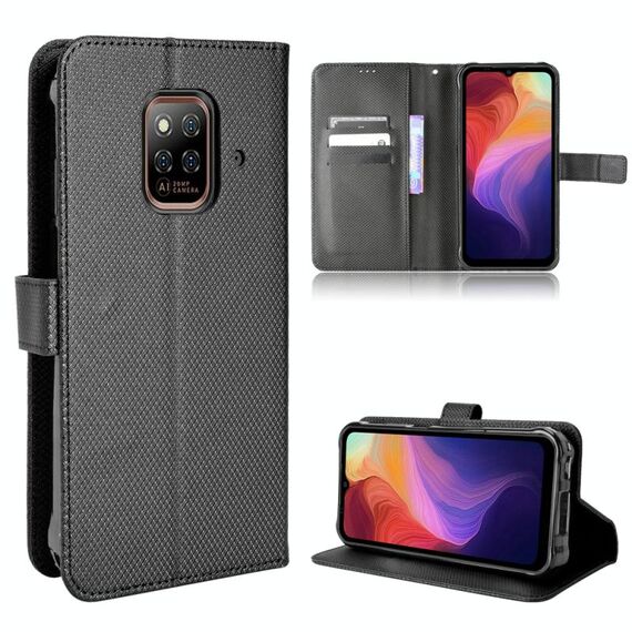 Per Ulefone Power Armature 14/4 Pro Diamond Texture Leather Case (nero)