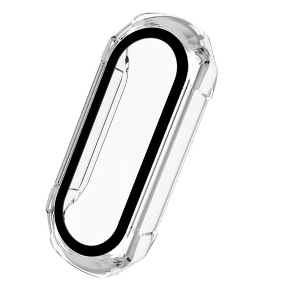 Per Xiaomi Mi Band 6/5/4/3 PC + Custodia di vetro temperato (trasparente)