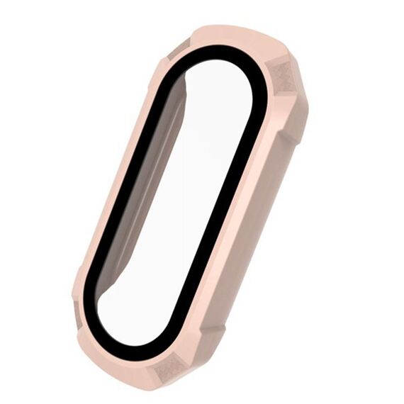 Per Xiaomi Mi Band 6/5/4/3 PC + Glass Watch Temped Glass (Cherry Blossom Pink)
