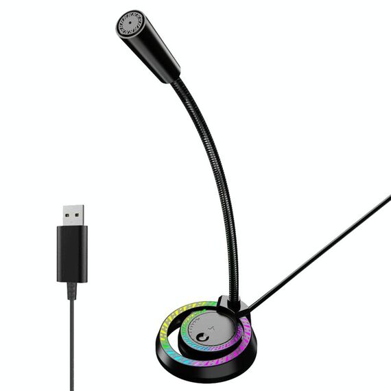 Microfono desktop per computer di illuminazione RGB (F3)