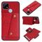 Per OPPO Realme C21Y Doppio fibbia PU + TPU Cassa magnetica antiurto con slot e supporto per carte (rosso)