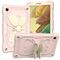 BEIGE PC + custodia protettiva in silicone in silicone con porta a forma di farfalla e slot per penna per Samsung Galaxy Tab A7 Lite 8.7 SM-T220 / SM-T225 (beige + rosa rosa)