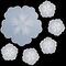 Silicone Flower Cup Pad Stampo Stampo Crystal FAI DA TE Specchio Petalo Piatto di frutta Drop Stampo, Specifica: 1 Big + 5 Piccoli fiori Set