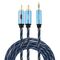 Jack maschio da 3,5 mm EMK a 2 x cavo audio per altoparlante con connettore placcato oro maschio RCA, lunghezza cavo: 2 m (blu scuro)