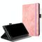 Per 7-8 pollici Custodia in pelle universale per tablet PC con struttura in tessuto di marmo a vibrazione orizzontale con slot per penna e supporto (rosa)