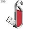 Disco flash USB 2.0 stile portachiavi metallico da 2 GB (rosso)