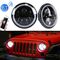 2 PCS 7 pollici DC12V 6000K-6500K 50W Car LED Headlight Cree Lamp Beads per Jeep Wrangler / Harley, supporto APP + controllo Bluetooth (nero)