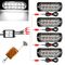 DC12V-24V / 18W 4 in 1 Griglia anteriore Luce stroboscopica di emergenza Spia luminosa Pickup 12 LED Luce laterale Controllo wireless 16 modalità (luce bianca)