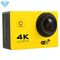 F60 Schermo da 2,0 pollici da 170 gradi WiFi WiFi Camcorder per fotocamera Azione Sport con custodia in custodia impermeabile, supporto 64 GB Micro SD Scheda (Giallo)