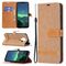 Per Nokia 1.4 Colore Corrispondenza Denim Texture Caso in pelle flip orizzontale con supporto e carte Slot & Portafoglio e cordino (Brown)