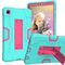 Per Samsung Galaxy Tab A7 10.4 (2020) Contrasto Colore robot Antifondo antiurto + custodia protettiva per PC con supporto (Mint Green + Rose Red)