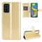 Per Samsung Galaxy F52 5G Crazy Horse Texture Custodia in pelle flip orizzontale con supporto e carte slot e cordino (oro)