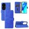 Per Huawei P50 Pro Colore Solido Pelle Sensazione della pelle Magnetica Fibbia MAGNETICA orizzontale Flip Vitello Texture PU Custodia in pelle con supporto e carte Slot & Portafoglio (blu)