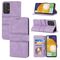 Per Samsung Galaxy A52 5G / 4G fibbia magnetica a righe in rilievo PU + TPU Custodia in pelle flip orizzontale con supporto e carta Slot & Portafoglio e cornice e fotogrammi (viola)