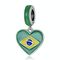 S925 Sterling Silver Bandiera Bandiera Brasiliana Pendente Braccialetto FAI DA TE Accessori per collana