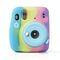 Custodia protettiva in silicone morbido arcobaleno per Fujifilm Instax Mini 11 (blu scuro)