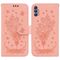 For Tecno Spark 8 Pro Butterfly Rose Embossed Leather Phone Case(Pink)