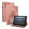 Per Amazon Kindle Fire 7 2022 Custodia per tablet in pelle goffrata fiore farfalla (oro rosa)