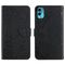 Per Motorola Moto E22s HT03 Skin Feel Custodia per cellulare in pelle goffrata farfalla (nera)