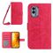 Per Nokia X30 HT04 Skin Feel Sun Flower Custodia in pelle a conchiglia in rilievo con cordino (rosa rossa)