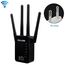 Ripetitore router wireless Smart WiFi con 4 antenne WiFi, specifica spina: spina europea (nera)