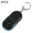 5 PCS Portable Anti-Lost Alarm Key Finder Wireless Whistle Sound LED Light Locator Finder (blu)