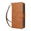 Cover per iPhone 16  a portafoglio con cerniera e 9 slot per carte marrone EDA005483208E