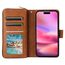 Cover per iPhone 16  a portafoglio con cerniera e 9 slot per carte marrone EDA005483208E