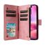 Custodia a tracolla in pelle con portafoglio e slot per iPhone 16 (rosa) EDA005483905F 6922679418168