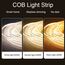 Striscia LED COB adesiva 1m 24V, 320 LED, 12W, 6000K, larghezza 8mm